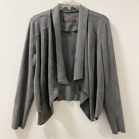 BLANKNYC Faux Suede Drape Front Jacket - Size Medium - Picture 4 of 7